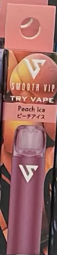 TRY VAPE ピーチアイスのパッケージ（当サイト撮影）